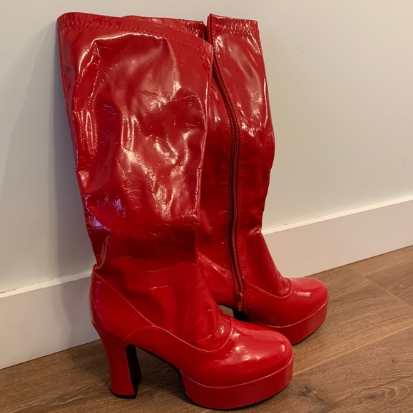 Platform red boots - Picture 4 of 6